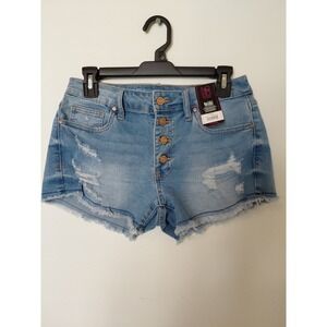 No Boundaries Distressed Cutoff 4 Button Mom Shorts | Size 7 | NWT